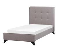 Beliani Bed Fabric Ambassador 90 X 200 Cm (Eu Single) Grey