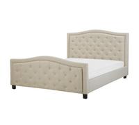 Beliani Bed Fabric Aurel 160 X 200 Cm (Eu King Size) Beige