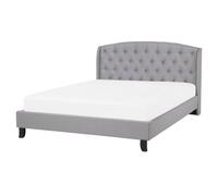 Fabric EU King Size Bed Grey BORDEAUX
