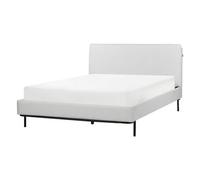 Beliani Bed Fabric Corio 140 X 200 Cm (Eu Double) Light Grey