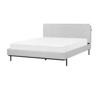 Beliani Bed Fabric Corio 160 X 200 Cm (Eu King Size) Light Grey