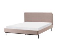 Beliani Bed Fabric Corio 160 X 200 Cm (Eu King Size) Taupe