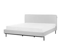Beliani Bed Fabric Corio 180 X 200 Cm (Eu Super King) Light Grey