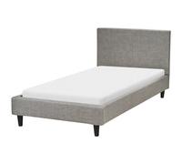 Beliani Bed Fabric Fitou 90 X 200 Cm (Eu Single) Light Grey