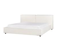 Beliani Bed Fabric Linards 180 X 200 Cm (Eu Super King) Off-White