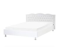 Beliani Bed Faux Leather Metz 180 X 200 Cm (Eu Super King) White