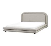 Bed Faux Linen LAVARDENS 180 x 200 cm (EU Super King) Taupe