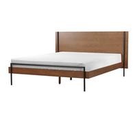 Beliani Bed Libermont 160 X 200 Cm (Eu King Size) Dark Ash Wood