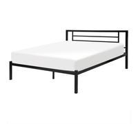 Beliani Bed Metal Cusset 160 X 200 Cm Eu King Size Black, Black