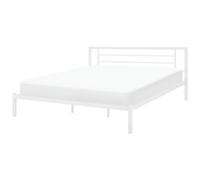 Beliani Bed Metal Cusset 180 X 200 Cm Eu Super King White, White