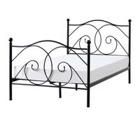Beliani Bed Metal Dinard 120 X 200 Cm (Eu Small Double) Black
