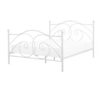 Beliani Bed Metal Dinard 160 X 200 Cm Eu King Size White, White