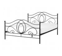Beliani Bed Metal Lyra 140 X 200 Cm (Eu Double) Black