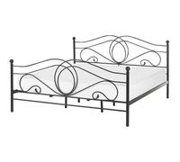 Beliani Bed Metal Lyra 180 X 200 Cm (Eu Super King) Black
