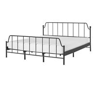 Beliani Bed Metal Mauressac 180 X 200 Cm (Eu Super King) Black