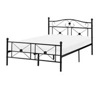Beliani Bed Metal Rodez 120 X 200 Cm (Eu Small Double) Black