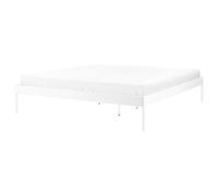 Beliani Bed Metal Vaurs 180 X 200 Cm Eu Super King White, White