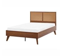 Bed PE Rattan MONPAZIER 120 x 200 cm (EU Small Double) Dark Brown
