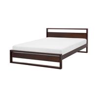 Beliani Bed Pine Wood Giulia 160 X 200 Cm (Eu King Size) Dark Brown