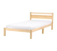 Bed Pine Wood MERCURER 120 x 200 cm (EU Small Double) Light Brown