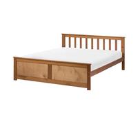 Beliani Bed Pine Wood Olendon 120 X 200 Cm (Eu Small Double) Brown