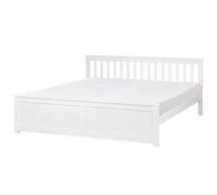 Beliani Bed Pine Wood Olendon 180 X 200 Cm (Eu Super King) White