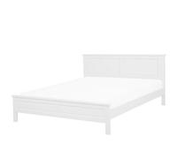 Beliani Bed Pine Wood Olivet 160 X 200 Cm (Eu King Size) White