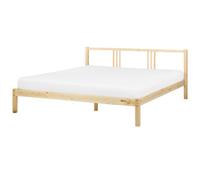 Bed Pine Wood VANNES 180 x 200 cm (EU Super King) Light Brown