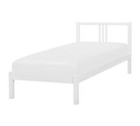 Beliani Bed Pine Wood Vannes 90 X 200 Cm (Eu Single) White