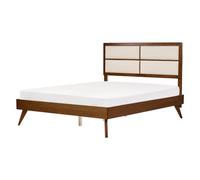 Beliani Bed Poissy 160 X 200 Cm (Eu King Size) Dark Ash Wood