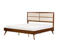 Beliani Bed Poissy 180 X 200 Cm (Eu Super King) Dark Ash Wood