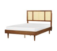 Beliani Bed Rattan Auray 140 X 200 Cm (Eu Double) Brown