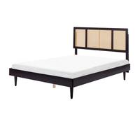 Beliani Bed Rattan Auray 160 X 200 Cm (Eu King Size) Black