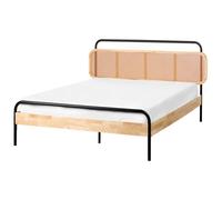 Bed Rattan BOUSSICOURT 140 x 200 cm (EU Double) Light Brown