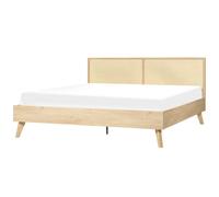 Bed Rattan MONPAZIER 180 x 200 cm (EU Super King) Light Brown