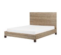 Beliani Bed Rattan Salbris 160 X 200 Cm Eu King Size Natural