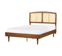 Beliani Bed Rattan Varzy 140 X 200 Cm (Eu Double) Brown