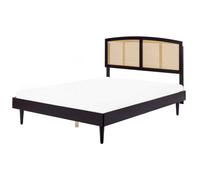 Beliani Bed Rattan Varzy 160 X 200 Cm (Eu King Size) Black