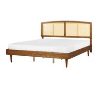 Beliani Bed Rattan Varzy 180 X 200 Cm (Eu Super King) Brown