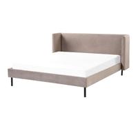 Beliani Bed Velvet Arette 160 X 200 Cm (Eu King Size) Taupe