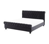 Bed Velvet AVALLON 160 x 200 cm (EU King Size) Black