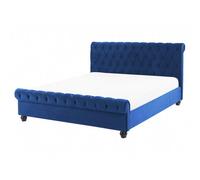 Bed Velvet AVALLON 160 x 200 cm (EU King Size) Navy Blue