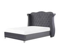 Bed Velvet AYETTE 160 x 200 cm (EU King Size) Grey