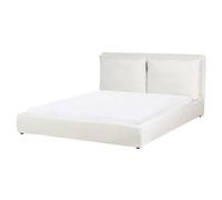 Beliani Bed Velvet Bajonna 160 X 200 Cm (Eu King Size) Off-White