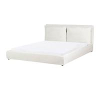 Beliani Bed Velvet Bajonna 180 X 200 Cm (Eu Super King) Off-White