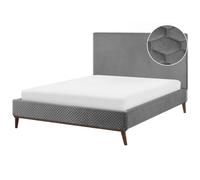 Bed Velvet BAYONNE 140 x 200 cm (EU Double) Light Grey