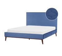 Bed Velvet BAYONNE 180 x 200 cm (EU Super King) Blue