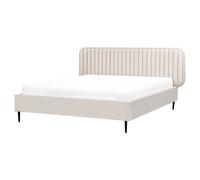 Beliani Bed Velvet BRIN 160 x 200 cm (EU King Size) Beige