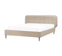 Beliani Bed Velvet Brin 160 X 200 Cm (Eu King Size) Taupe
