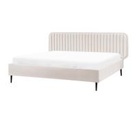 Beliani Bed Velvet BRIN 180 x 200 cm (EU Super King) Beige